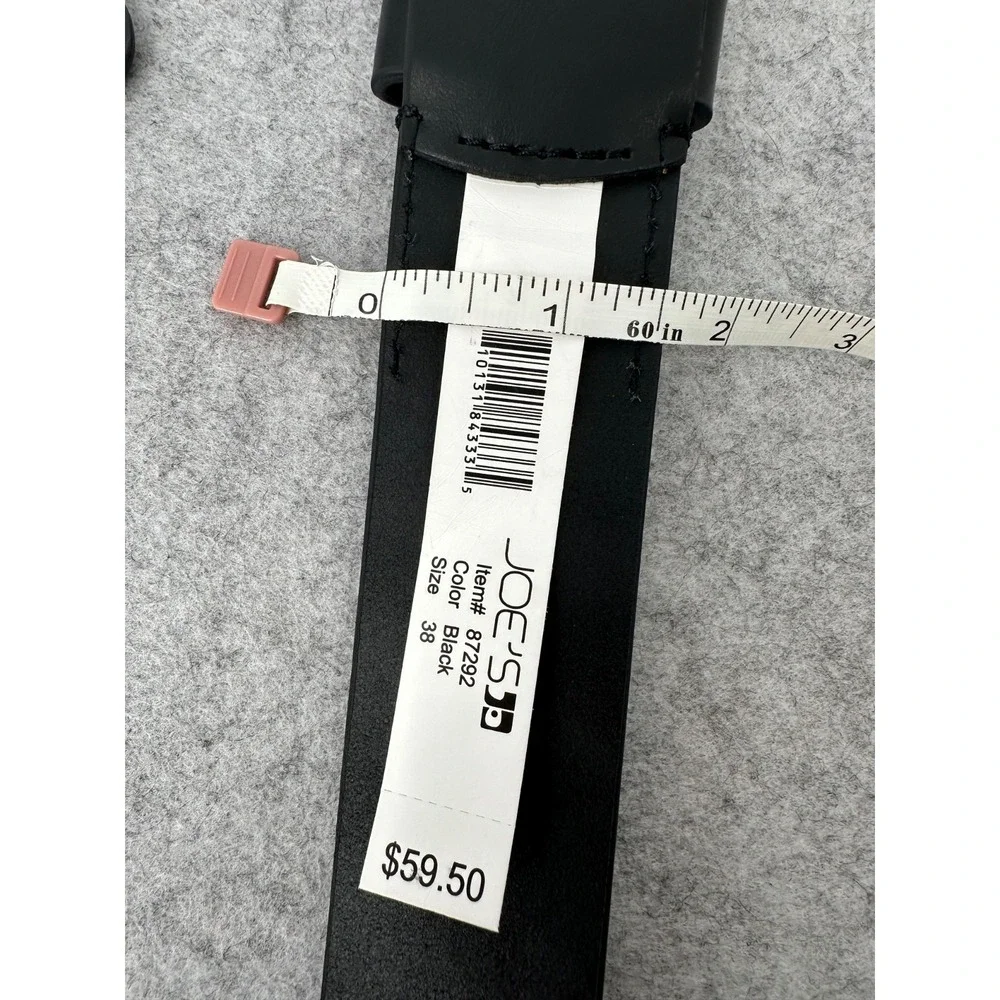 NEW Joe's Jeans Genuine Leather Black Belt Brushed Nickel Buckle Men's Size 38